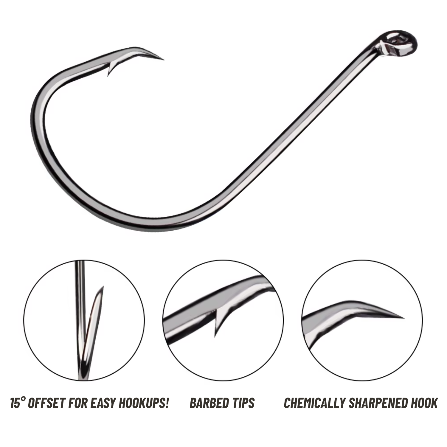 25/50/100pcs Octopus Circle Fishing Hooks Chemically Sharpened Hooks Fishing