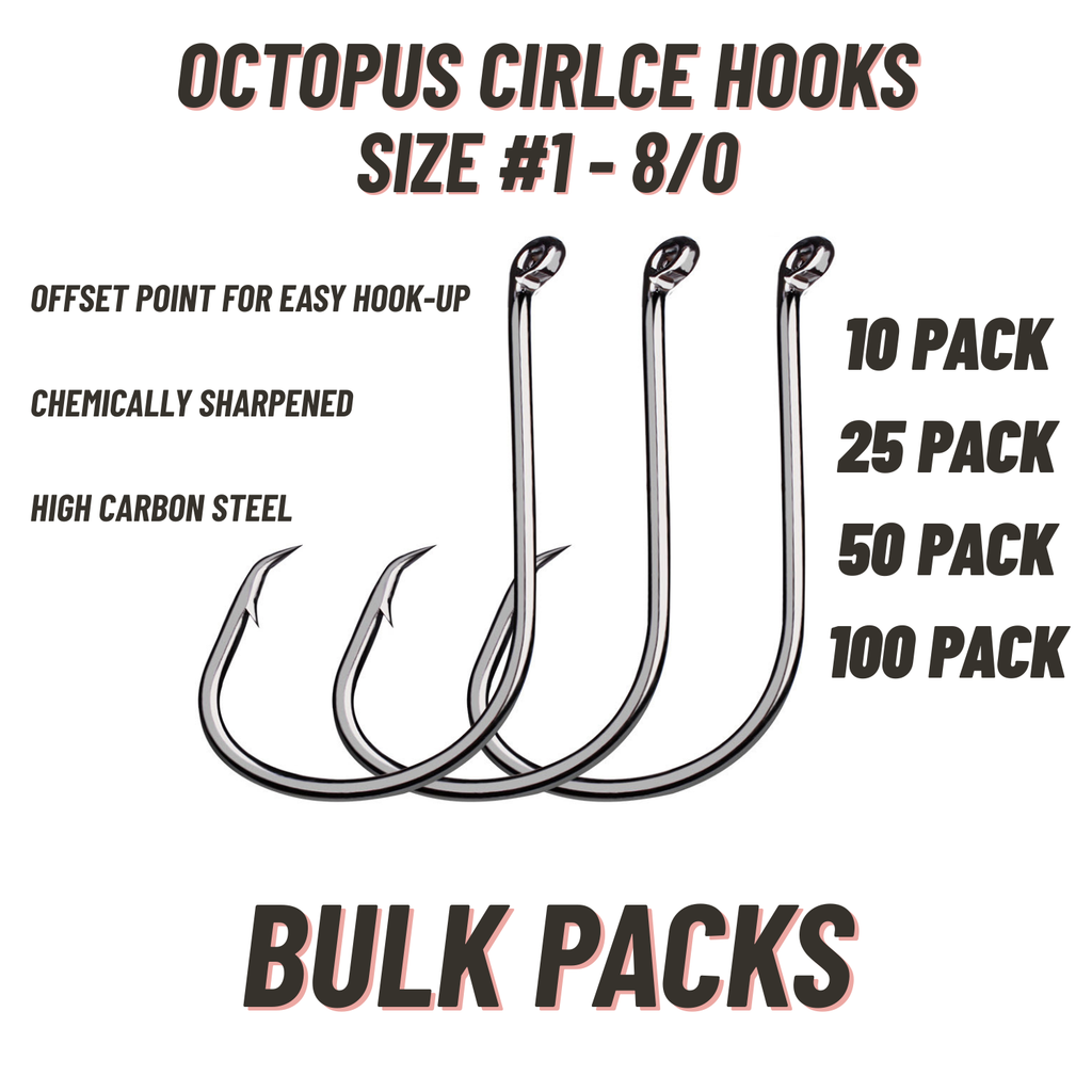 Bulk Octopus / Circle Hooks (10, 25, 50 & 100 packs)